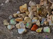 THROWIN STONES Raw Opal Crystals - Genuine Natural Aa Grade Opal 5 Gram Lot, Reiki Crystals And Healing Stones E0088-5