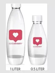 SodaStream 2 Carbonating Soda Bottles,NEW 0.5 & 1 Liter Slim,Heart Love,Mom & Me