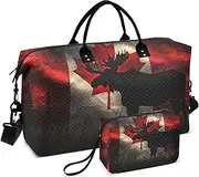 [ZRYSMY] Duffel Bag for Traveling, Canadian Flag Moose Travel Bag Gym Bag, with Multiple Interior Pockets Shoulder Weekender Bag for Women Men with Toiletry Bag 20.5L x 1.9W x 13.8H, Multi-Colored, one