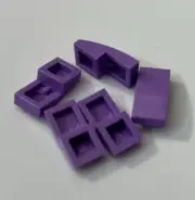 LEGO Parts - Medium Lavender Slope, Curved 2 x 1 x 2/3, 11477, QTY 5