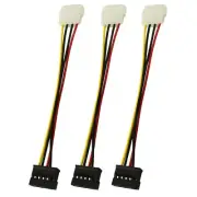 3PCS Computer Power Supply 4 Pin IDE to SATA Power Cable Copper Length 20cm S...