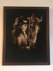 Finished Cross Stitch Framed Picture 16”x19,5”,, Amazon,,