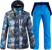 [Generic] Waterproof Snow Suit Sets For Men Windproof Outdoor Sports Wear Snowboard Clothing Ski Jackets Bibs