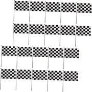 TOGEVAL 25pcs Small Checkered Flags Handheld and Party Decorations Lightweight Portable Flags for Racing Events Theme Parties and Photoshoots
