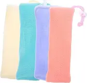 OFFIGAM 4Pcs Soap Foaming Bags Mesh Exfoliating Soap Pouches Portable Soap Holding Net for Bathing for Handmade Facial Body Cleansers Bathroom Accessories