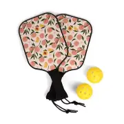 Peach Pickleball Set Custom Paddles Balls & Carrying Case
