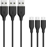 New Anker PowerLine Micro USB cable 0.9m x3 Set of fast charging high-speed