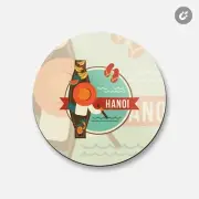 Hanoi Vietnam World City Travel | 4'' X 4'' Round Decorative Magnet