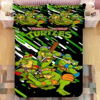 在飛比找蝦皮購物優惠-忍者龜：變種大亂鬥 床包組 單人 雙人 兒童卡通床包 枕頭套