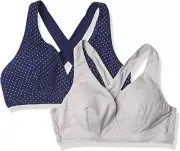 Playtex Maternity & Nursing Cross Over Sleep Wirefree Bra 4960 2-Pack, XS