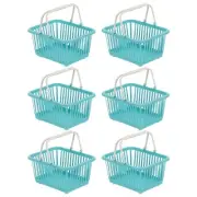 6PCS Mini Shopping Baskets with Handles Small Tiny Baskets, Cyan