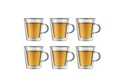 Bodum Canteen Double Wall 200ml Medium Cup with Handle 6 Piece Set