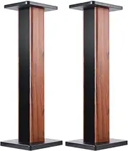 Speaker Stands Wood Grain Universal Floor Speaker Stands 24 Inch Floor Stand Mount Heavy Duty Surround Sound Speaker Stands for Home Theater with Sand Filling Tuning Function - 1 Pair