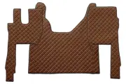 Brown Eco Leather Mats + Engine Cover for FORD F-MAX trucks 2018 onward LeftHD