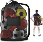 Extra Large Mesh Ball Bag, Heavy Duty Drawstring Storage Bag, 24" X 36" Hold 8-1