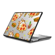 MacBook Pro 16-inch (M1 - M4) Impact Case Cute Corgi Cheese Pizza with Hamburger Sandwich Boba Tea - Kawaii Dog Cartoon Puppy with Fast Food