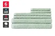 Sheraton 6 Piece 100% Cotton Textured Towel Set (Sage)