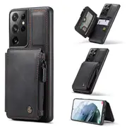 CaseMe Shockproof Samsung Galaxy S21 Ultra 5G Wallet Case Cover G998 [Black]
