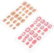 Healvian 2 Boxes Nail Chips Wearable Nails Sconce Decoration Button Toenail Link Indoor Rabbit Cage Wedding Buttons Cardigan Label Decoration Single Pole One Side Tape Orange Plastic