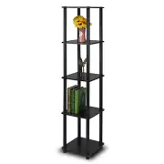 Furinno Turn-n-tube 5-tiers Corner Square Rack Display Shelf Espresso/black