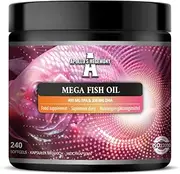 Mega Fish Oil 1000 mg per Capsule - 240 Softgels - 8-Month Supply - For Heart, Brain, and Vision Health - Premium Omega-3 Supplement by Apollo's Hegemony