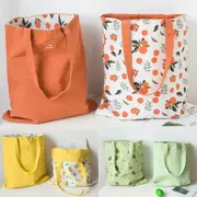 3 Pcs Double-Sided Canvas Tote Bag Reusable Shopping Bag Canvas Shoulder Bag