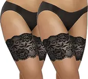 [Sesto Senso] 2 Pairs Thigh Bands Lace Sexy Elastic Anti-friction Silicone Strips
