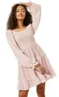 HAYDEN LA Smocked Floral Mini-Dress-Mauve/White -NWT Woman Medium