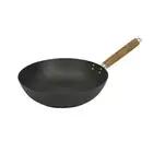 NEW DAVIS & WADDELL LOTUS ROCK BLACK NON-STICK WOK 30cm Asian Flat Base Stir Fry