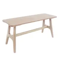 在飛比找momo購物網優惠-【AT HOME】3.3尺洗白色實木長椅凳/餐椅/休閒椅 現