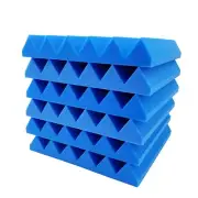 6pk Blue 2inch Acoustic Foam Panel Tile Wall Home Studio Sound Proof 12x12x2