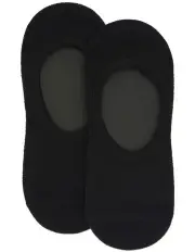 [Ambra] Cotton Mesh Footlet Sock 2 Pack in Black