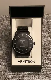 Armitron Men S Black IP Plated Stainless Steel Watch