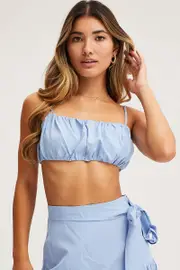 Blue Bralette Top Sleeveless - Size 10, Women's Bralet