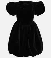 [Simone Rocha] Simone Rocha Off-shoulder velvet mini dress AU 4 black