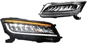 HCmotion Car Headlights, Compatible With Accord 9th Gen 2008-2012 Styling Head Lamp Accessories LED Assembly