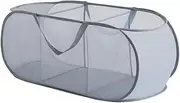 AmazonBasics Mesh Pop Up Laundry Hamper, Collapsible, Grey, 90L, 80x36x36cm / 31.5x14.1x14.1in