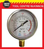 QUALITY AIR COMPRESSOR 200psi PRESSURE GAUGE WITH ¼” BSP THREAD – BOTTOM MOUNT