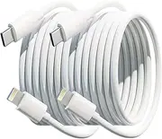 USB C to Lightning Cable,MFi Certified for iPhone Charger PD 27W Fast Charging Compatible iPhone 14/13 Pro/mini/13/12/11 Pro MAX/XR/XS/8/7/Plus/6S/SE/iPad (2, White, 10FT)