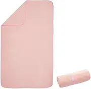 Decathlon Nabaiji Ultra Compact Microfibre Stiped Towel Fluo Pale Peach Large - Swim Towel