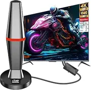 2025 TV Aerial,Indoor TV Aerial for Smart TV with Signal Booster 560+ Miles Range Long Range Amplified HD TV Antenna Support 4K 1080P HD Local Channels - 10FT HD Cable