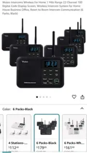 WULOO Wireless Intercom System 6 Pack 5280’ Range