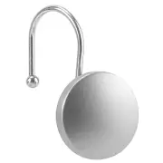 Decorative Shower Curtain Hooks, Simple Modern Style Round Flat-Back Silver