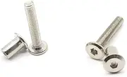 binifiMux 10-Pack M6-1.0 x 35mm Rivert Countersunk Hex Head Socket Cap Bolt and Barrel Nut for Furniture