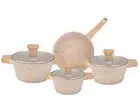 Uakeen 7pc Non Stick Induction Cookware - Die Cast Granite.