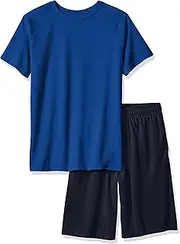 [Hanes] Boys' Big Sport Heathered Performance Tee & Mesh Short Set