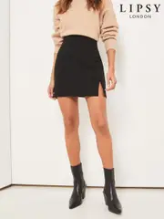 Lipsy Black Tall Split Side Mini Skirt (AD8011) | $55
