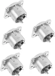 COHEALI 5Pcs Female Socket Panel Mount Pin Audio Connector for Mic Speaker Sturdy Construction for Reliable Signal Transmission Sound Systems and Environments