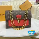 茜茜二手 LOUIS VUITTON VICTOIRE 鏈條包 鍊條包 紅色 肩背包 單肩包 翻蓋包 M41731