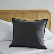 MyHouse Pure European Linen Euro Pillowcase 65X65cm - Charcoal